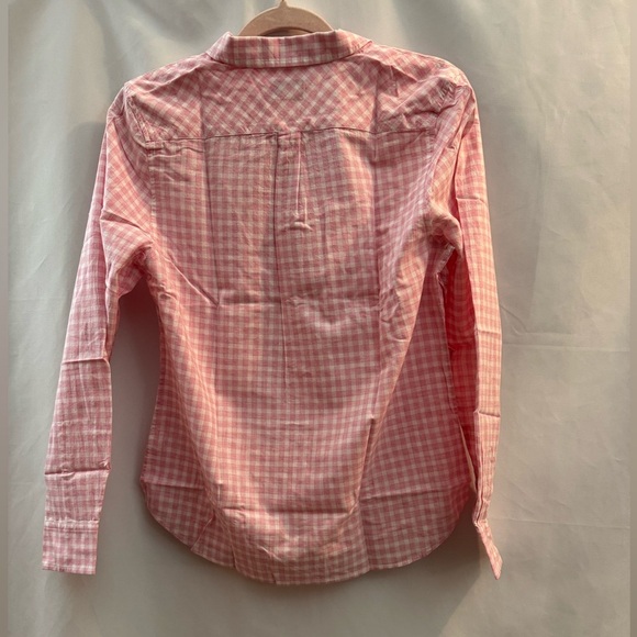 Untuckit Calina Long Sleeve Button Down Pink Gingham Shirt - Picture 2 of 8